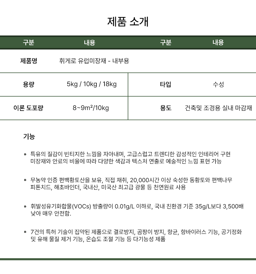 휘게로 유럽미장 내부용